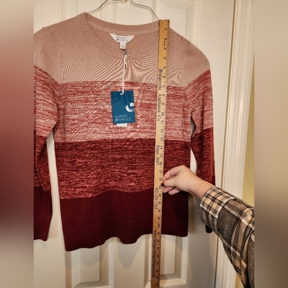 Market & Spruce Wide Striped Crew Neck Sweater Size Small - Picture 6 of 9